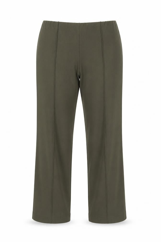 Front view of Autonomy women’s green polyester trousers, size UK 10, regular