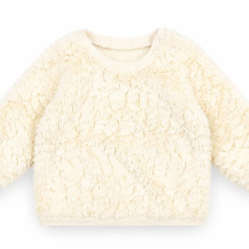 Matalan Girls Beige Polyester Pullover Jumper Size 9-12 Months Button - Faux Fur