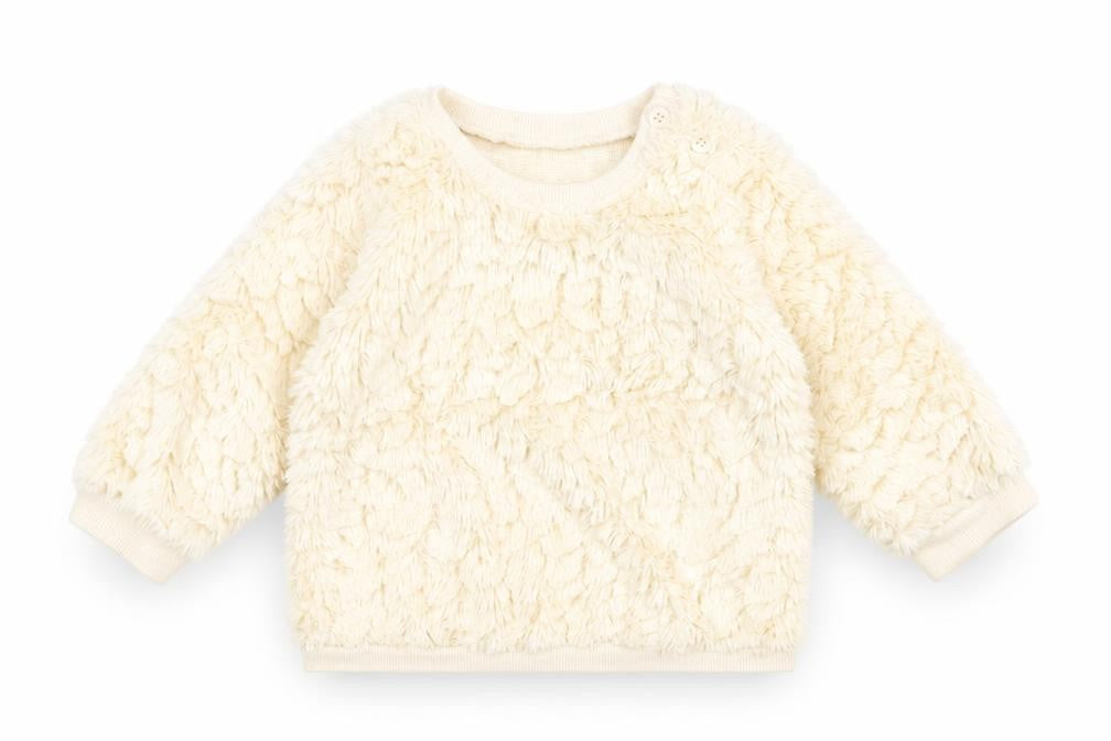 Matalan Girls Beige Polyester Pullover Jumper Size 9-12 Months Button - Faux Fur
