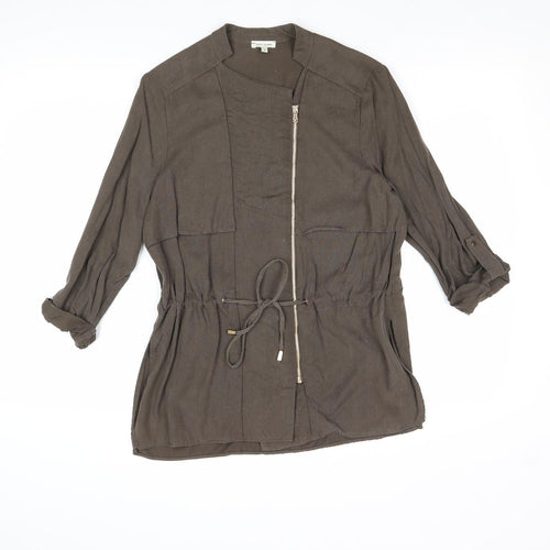 River Island Womens Brown Lyocell Jacket Size 8 Zip