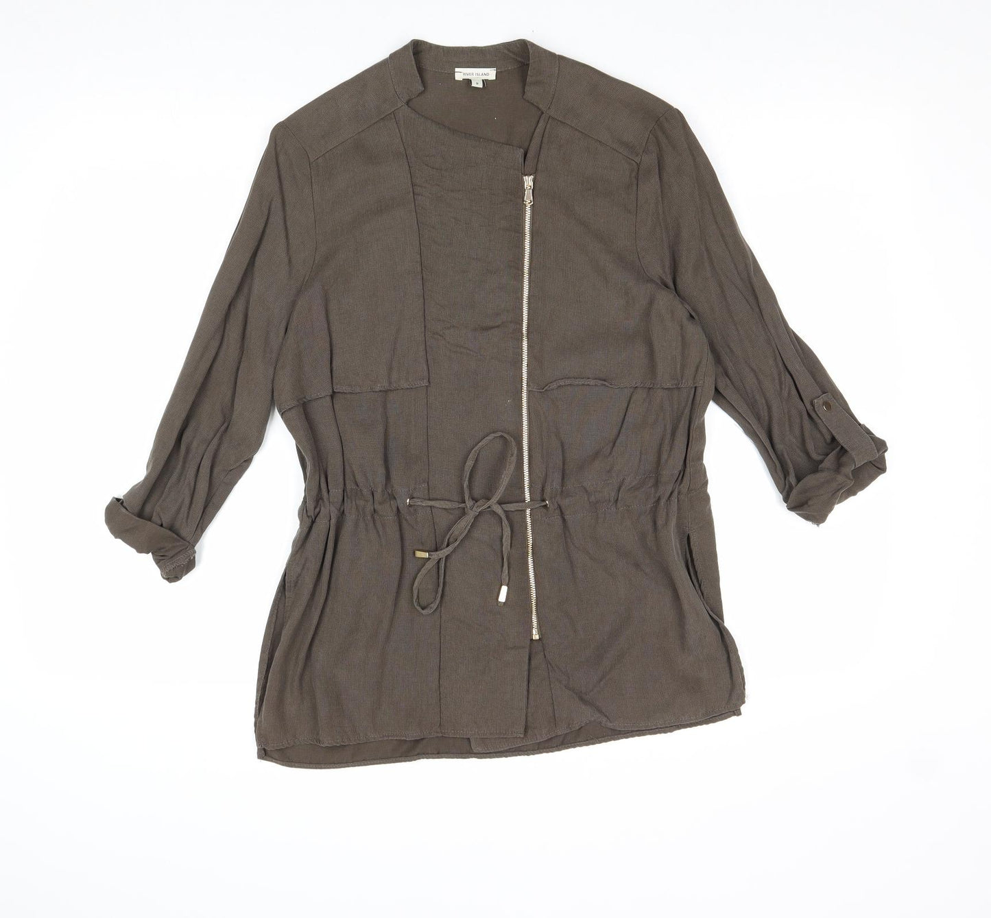 River Island Womens Brown Lyocell Jacket Size 8 Zip