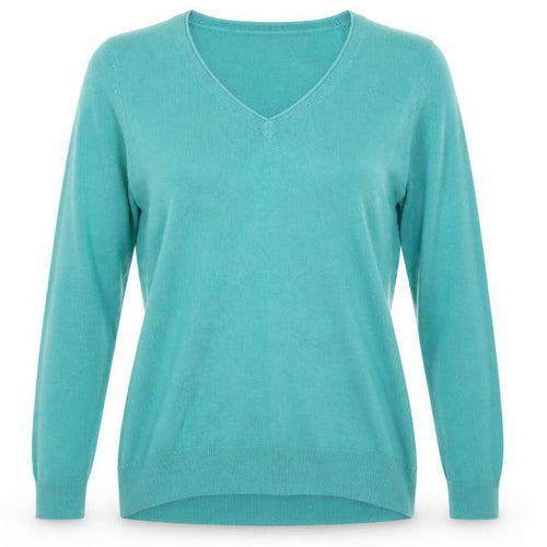 Marks and Spencer Womens Green V-Neck Acrylic Pullover Jumper Size 10