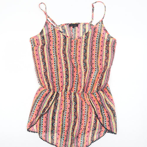 New Look Womens Multicoloured Geometric Polyester Cover Up Size L - Playsuit