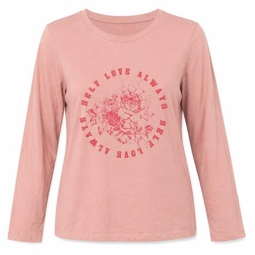 Very Womens Pink Viscose Basic T-Shirt Size 12 Round Neck - Self Love Always