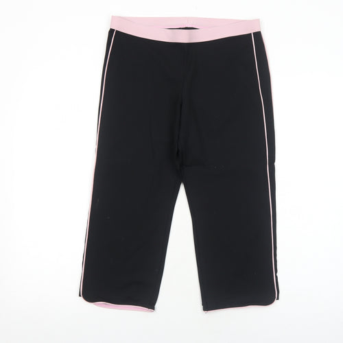 Marks and Spencer Womens Black Polyamide Cropped Leggings Size 12 Regular