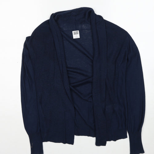 VERO MODA Womens Blue V-Neck Polyester Cardigan Jumper Size XS - Open