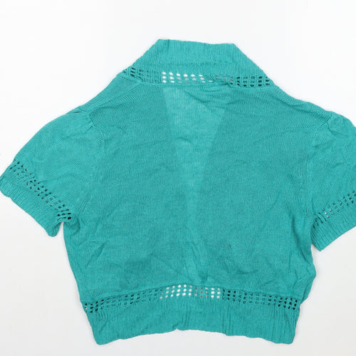 Wallis Womens Blue V-Neck Viscose Cardigan Jumper Size S Pullover