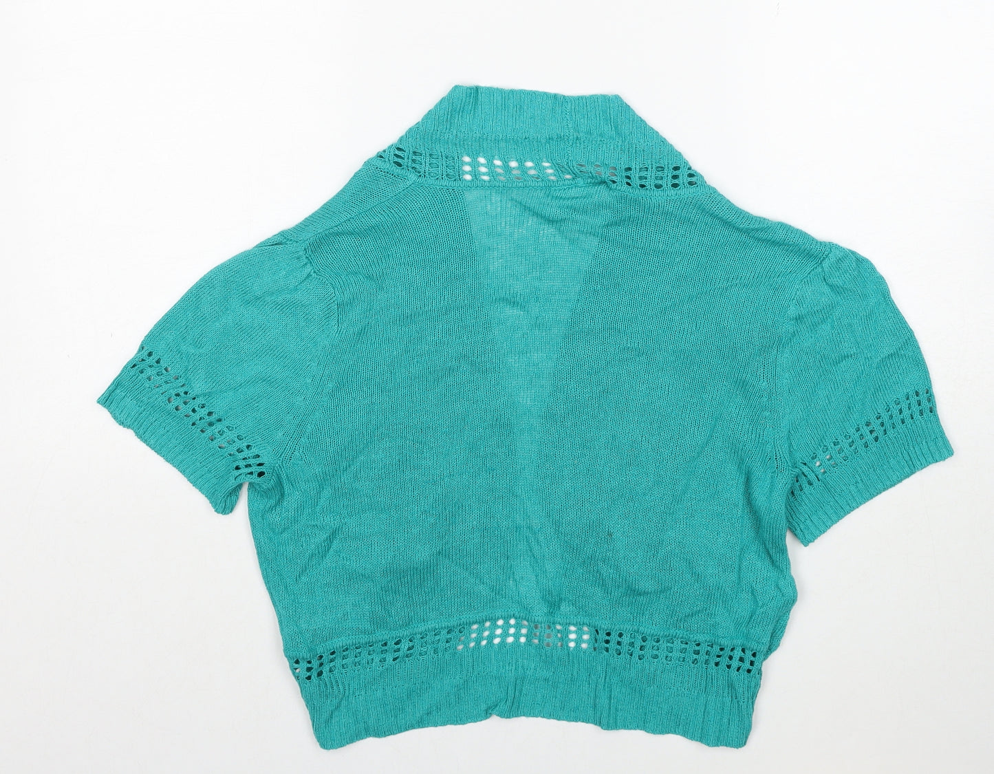 Wallis Womens Blue V-Neck Viscose Cardigan Jumper Size S Pullover