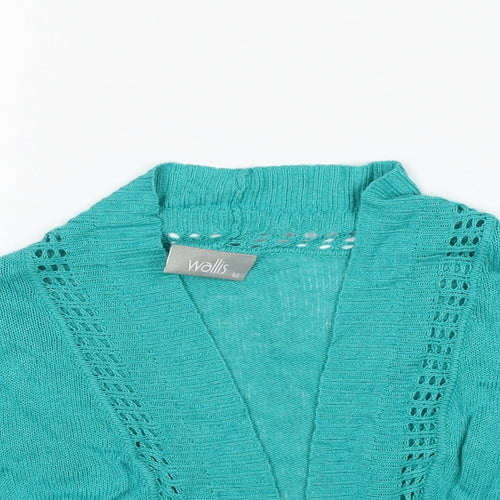 Wallis Womens Blue V-Neck Viscose Cardigan Jumper Size S Pullover