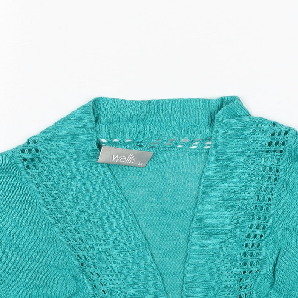 Wallis Womens Blue V-Neck Viscose Cardigan Jumper Size S Pullover