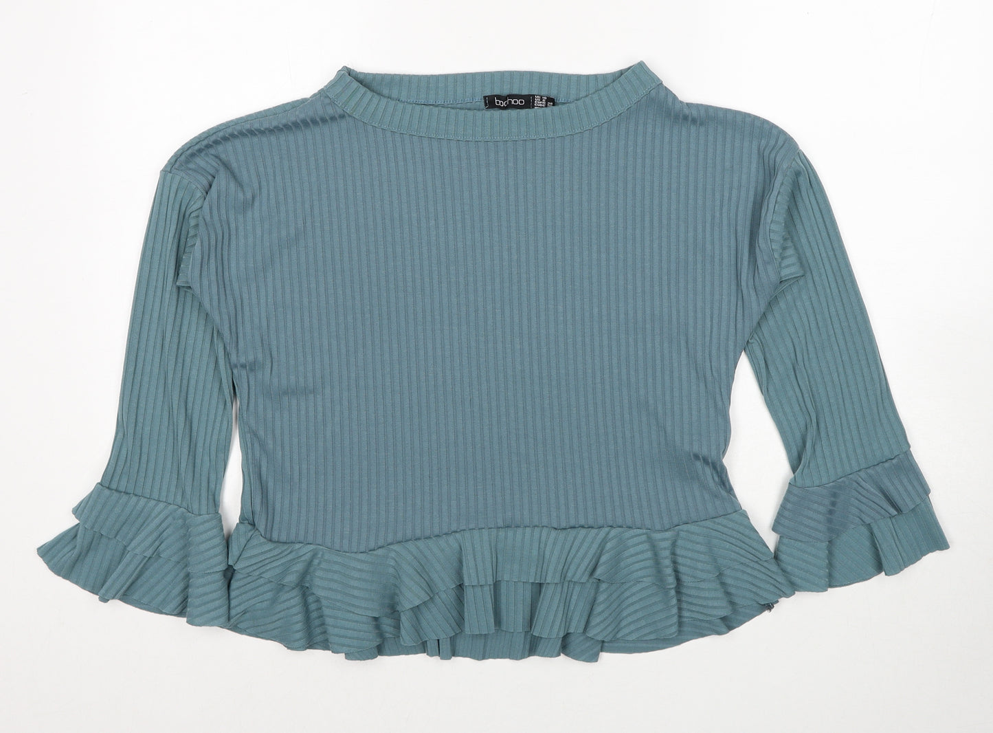 Boohoo Womens Blue Round Neck Polyester Pullover Jumper Size 10