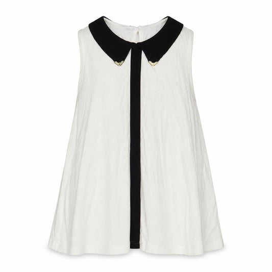 Front view of Atmosphere women’s white viscose basic blouse, size UK 8, collared