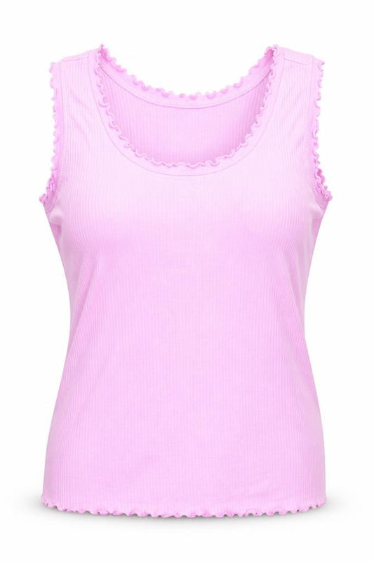 Front view of Papaya women’s purple cotton basic tank, size UK 14, round neck