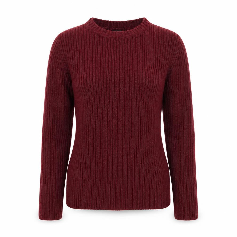 Folia Womens Purple Round Neck Acrylic Pullover Jumper Size M
