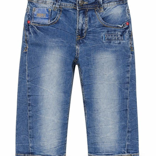Preworn Boys Blue Cotton Straight Jeans Size 8 Years Regular Zip