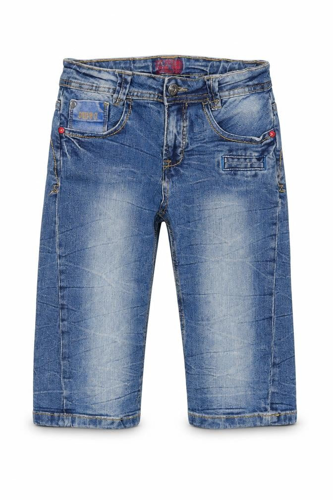 Preworn Boys Blue Cotton Straight Jeans Size 8 Years Regular Zip