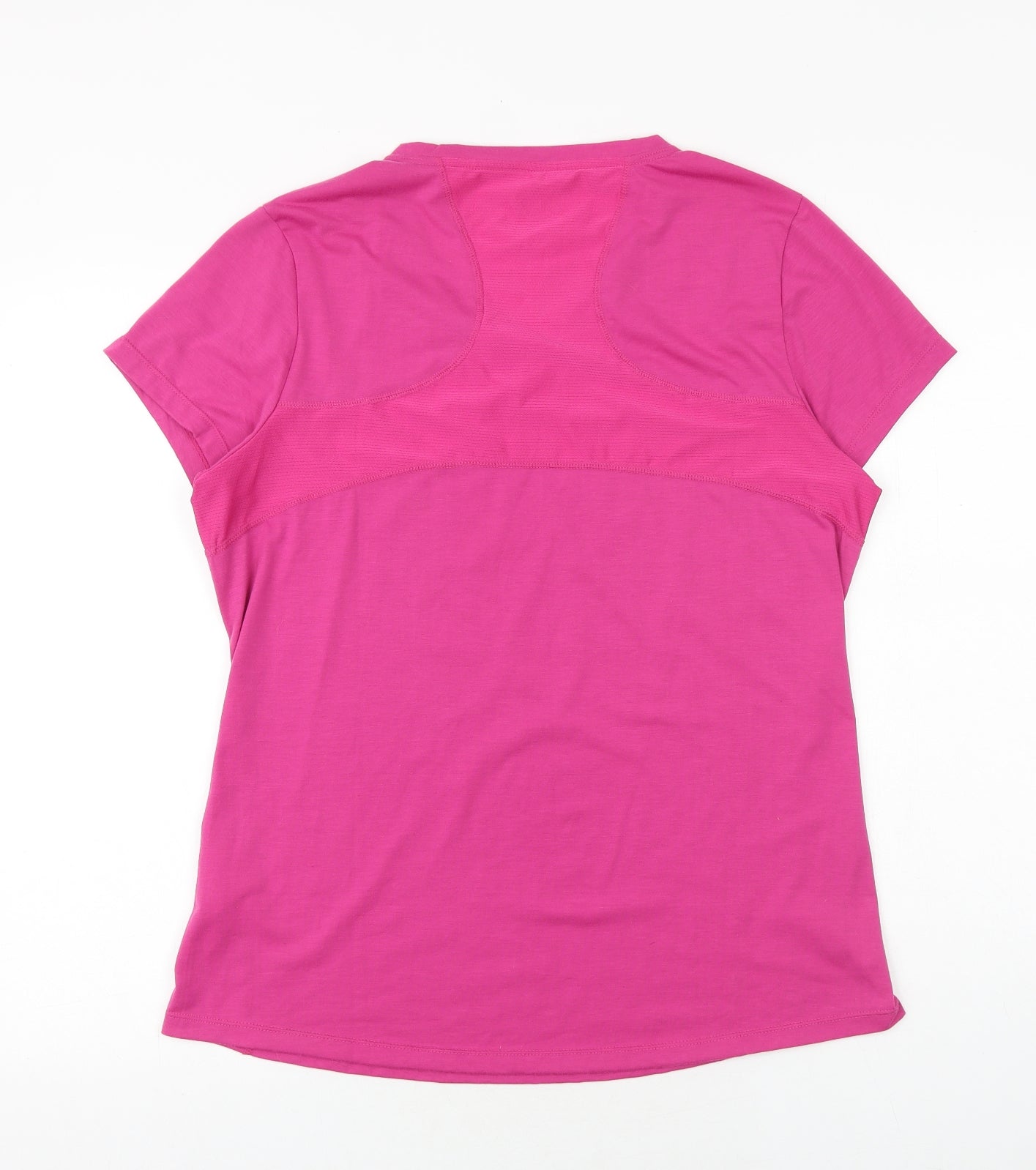 Pure Simple Run Womens Pink Polyester Basic T-Shirt Size 14 V-Neck Pullover