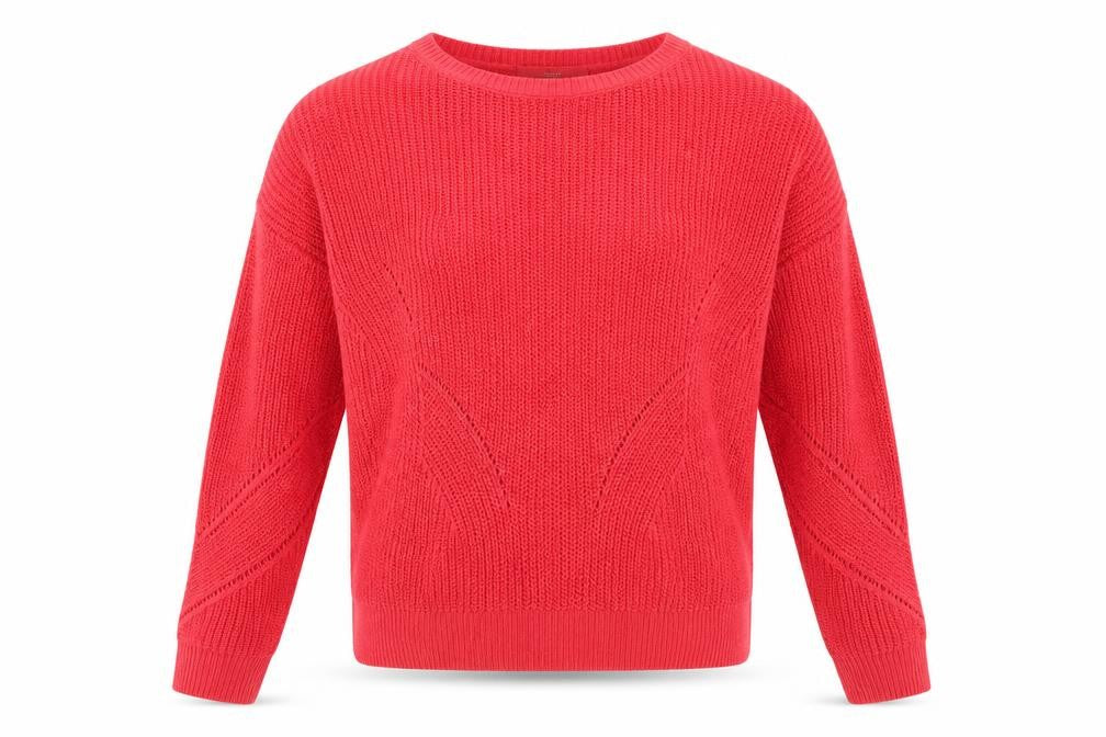 Front view of Next women’s pink round neck acrylic jumper, size S