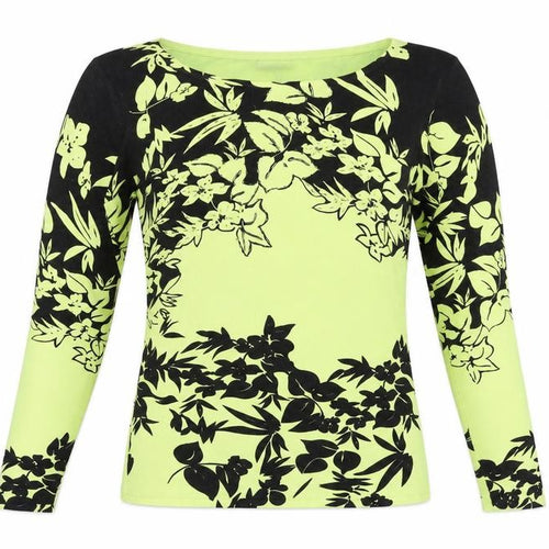Roman Originals Womens Yellow Round Neck Floral Viscose Pullover Jumper Size S Pullover