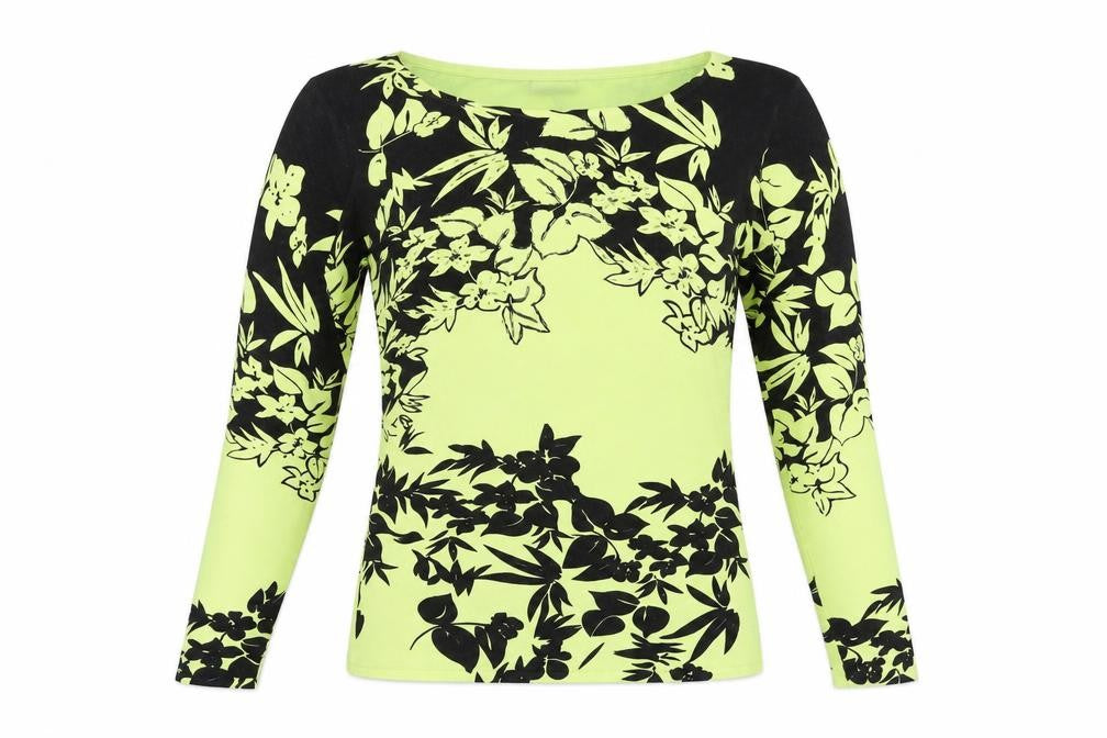 Roman Originals Womens Yellow Round Neck Floral Viscose Pullover Jumper Size S Pullover