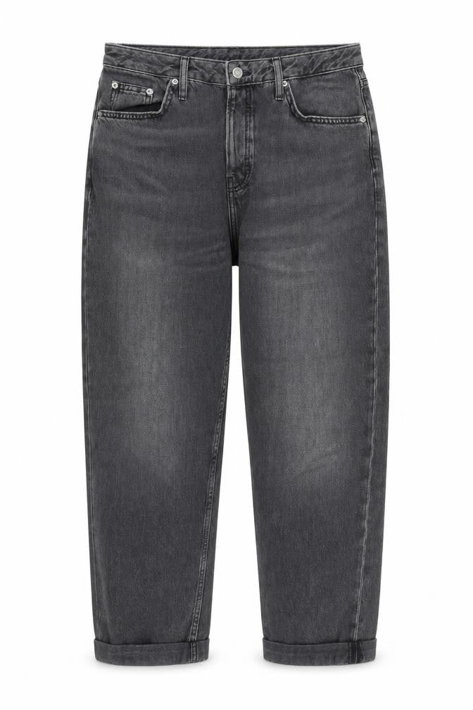 Topshop Womens Grey Cotton Straight Jeans Size 30 in Regular Zip