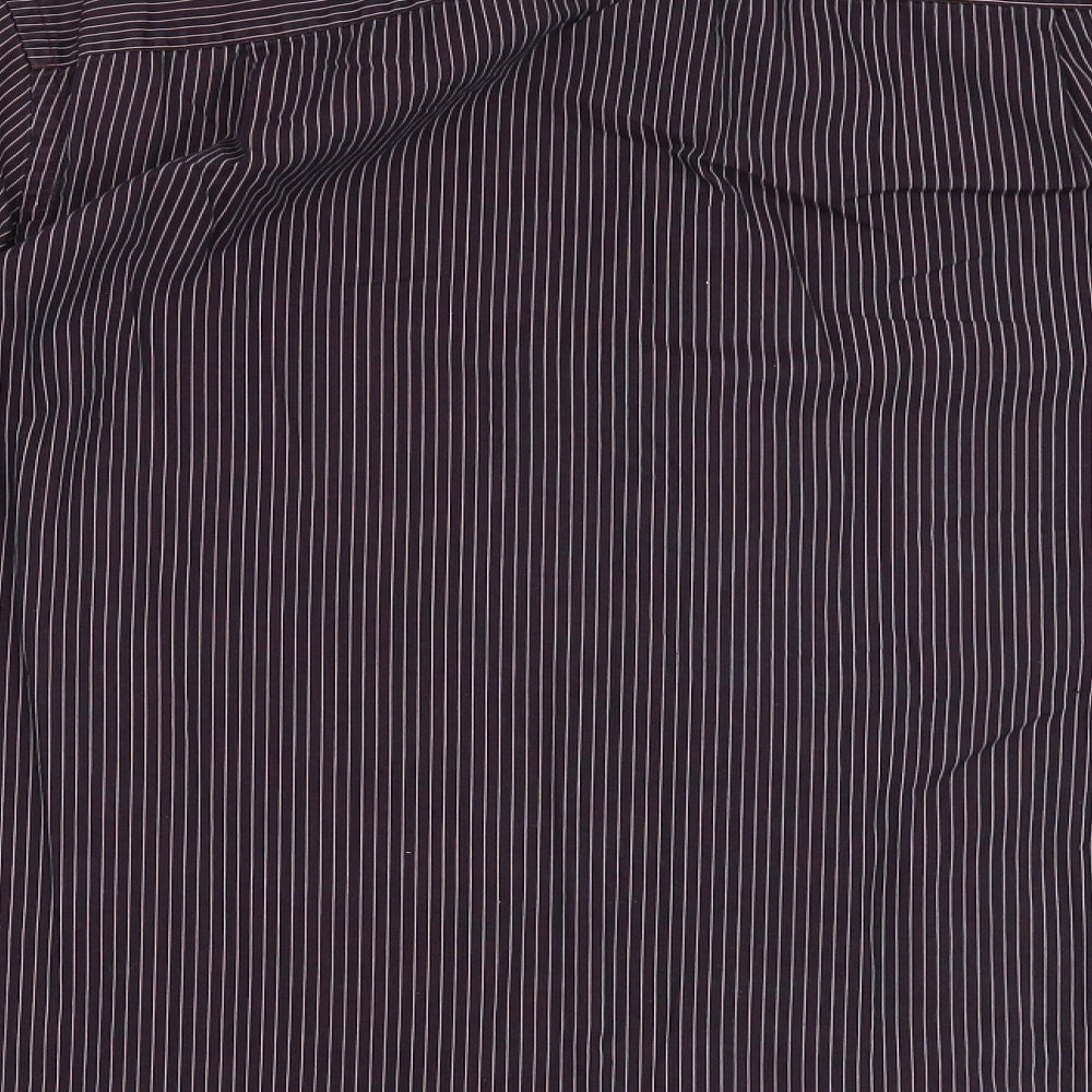 NEXT Mens Brown Striped Cotton Dress Shirt Size 16.5 Collared Button