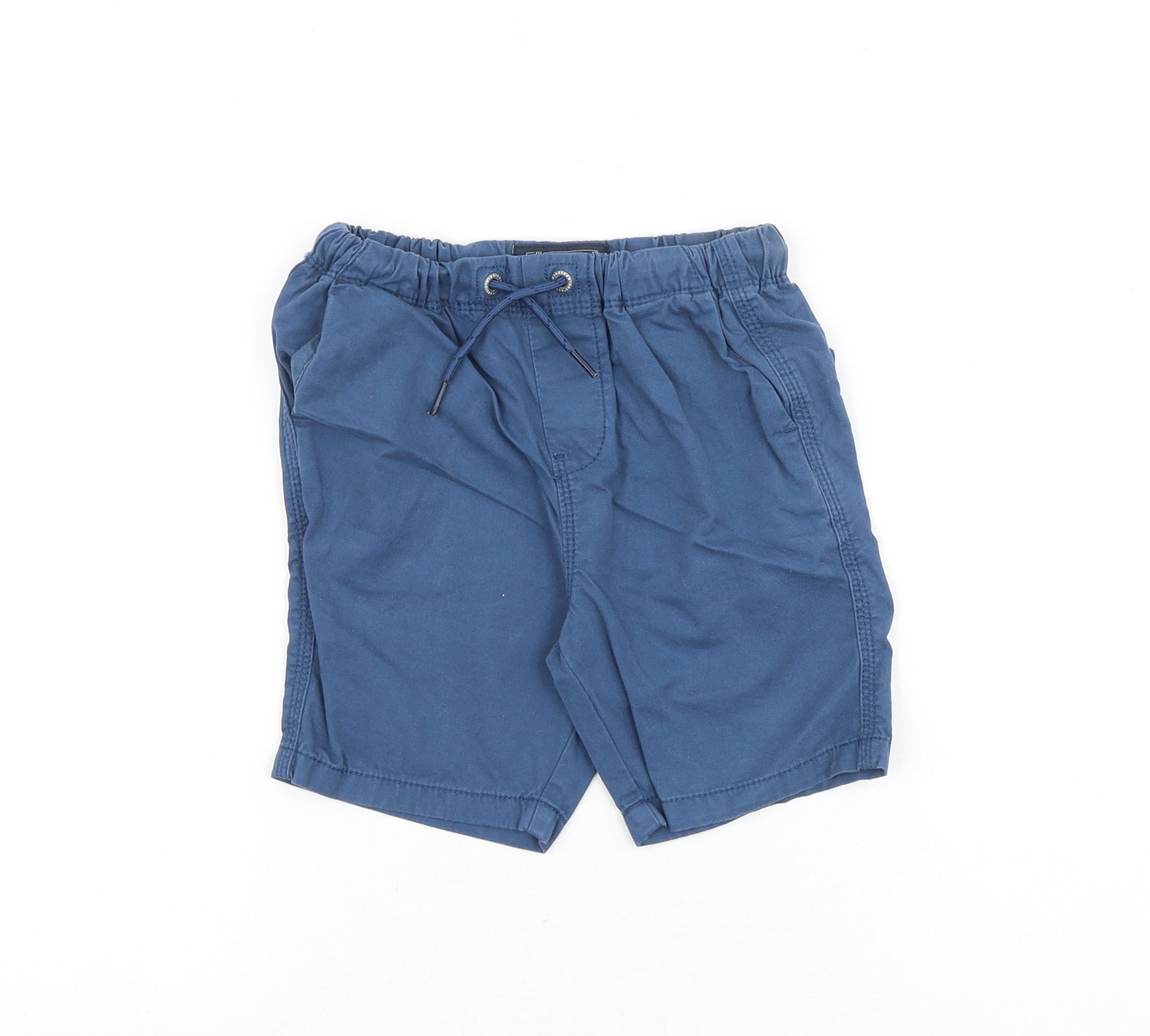 NEXT Boys Blue 100% Cotton Bermuda Shorts Size 6 Years Regular Drawstring