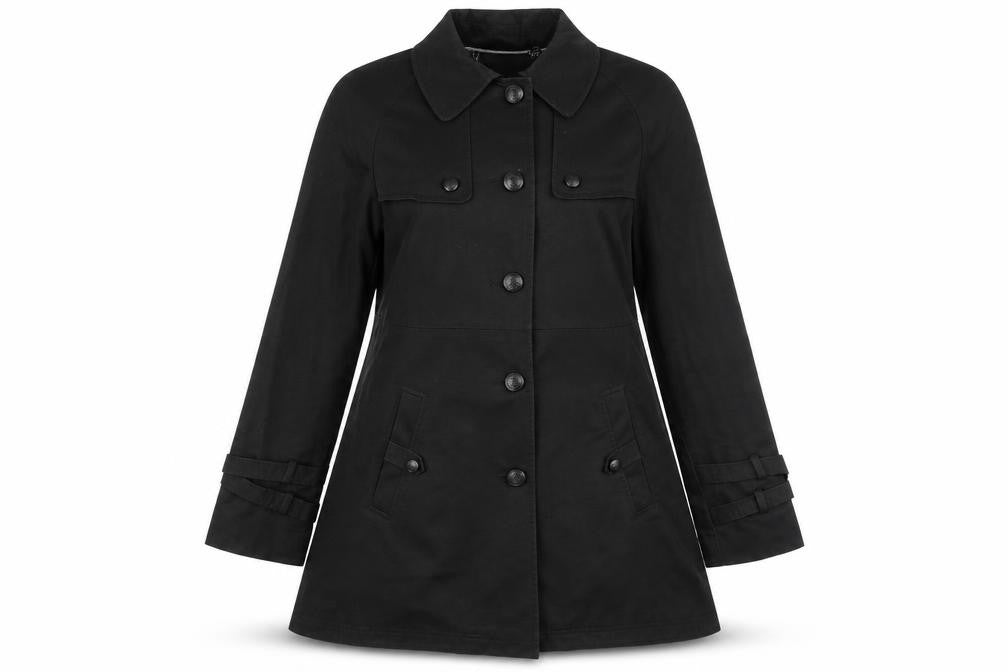 Front view of Limited Collection women’s black jacket, size UK 12, button