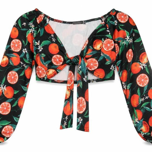 Boohoo Womens Black Geometric Polyester Cropped Blouse Size 8 V-Neck
