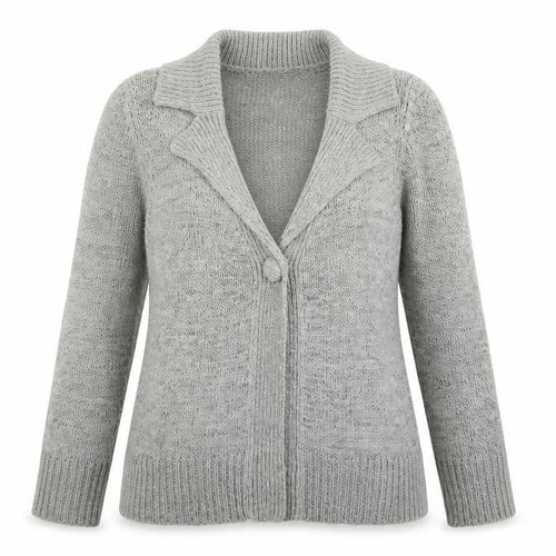 BHS Womens Grey Collared Acrylic Cardigan Jumper Size 8 - Ombré