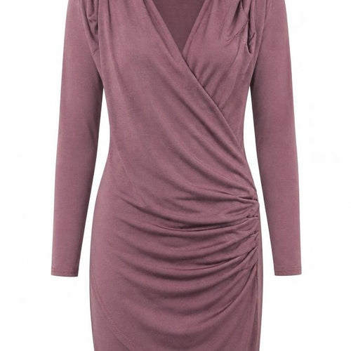 I SAW IT FIRST Womens Purple Polyester Pencil Dress Size 8 V-Neck Pullover