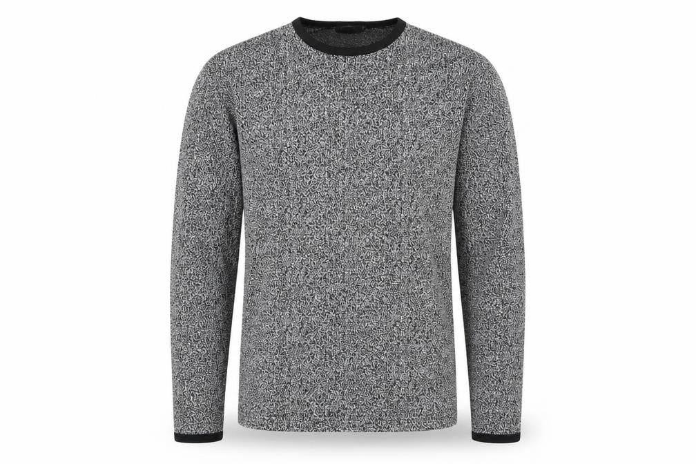 DS Mens Black Round Neck Acrylic Pullover Jumper Size L Long Sleeve