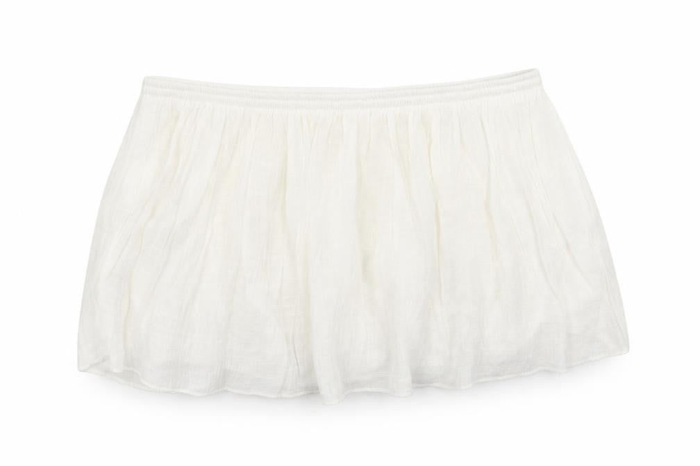 Front view of SHEIN women’s white polyester basic tank, size M, square neck - strapless