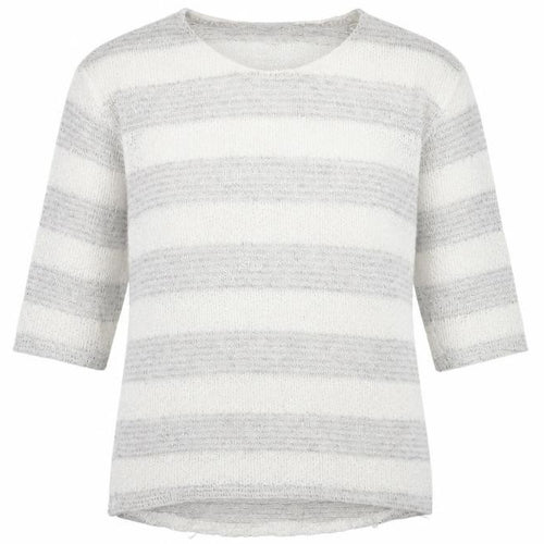 F&F Womens White Round Neck Geometric Viscose Pullover Jumper Size 10