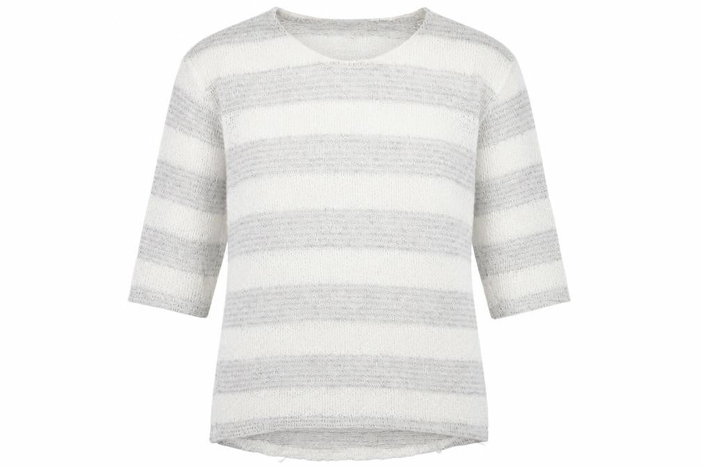 F&F Womens White Round Neck Geometric Viscose Pullover Jumper Size 10