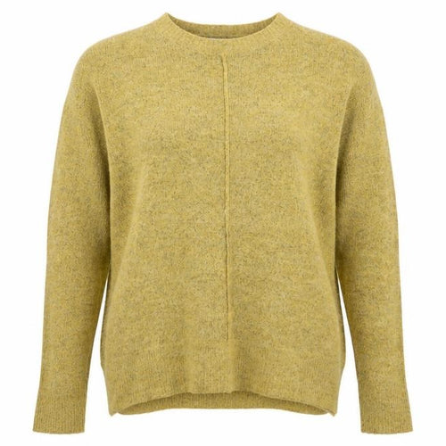 Papaya Womens Yellow Round Neck Geometric Acrylic Pullover Jumper Size M