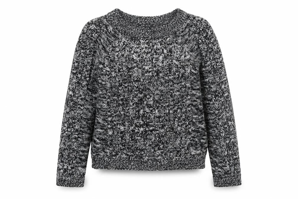 Front view of Select women’s grey boat neck acrylic jumper, size UK 12