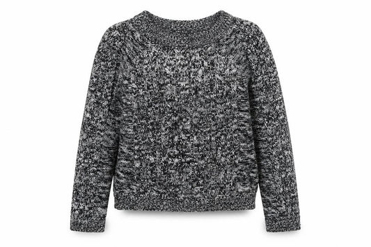 Front view of Select women’s grey boat neck acrylic jumper, size UK 12