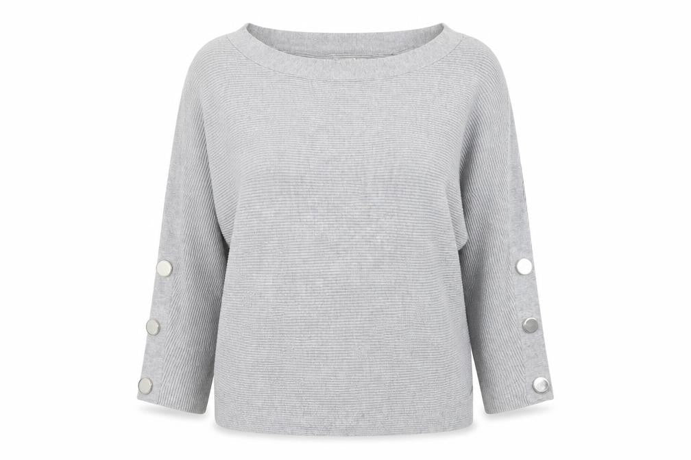 Miss Selfridge Womens Grey Boat Neck Viscose Pullover Jumper Size 12