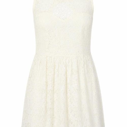 Jane Norman Womens Ivory Floral Cotton A-Line Size 6 Round Neck Button