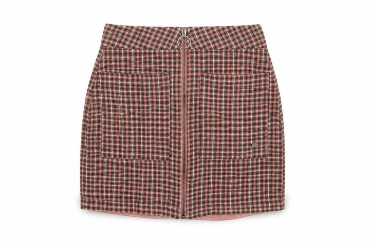 Pull&Bear Womens Pink Plaid Viscose Mini Skirt Size S Zip