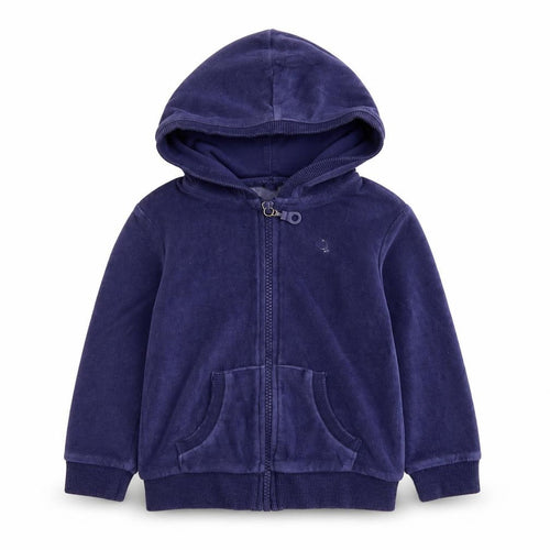 United Colors of Benetton Boys Blue Polyester Full Zip Hoodie Size 2 Years Zip