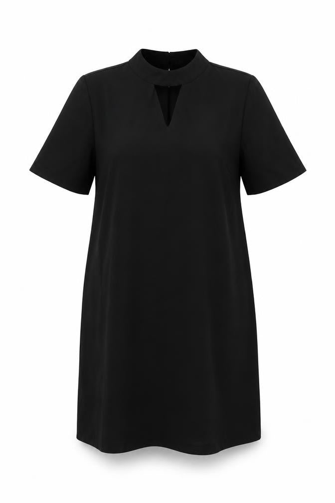 F&F Womens Black Polyester A-Line Size 12 Round Neck Button