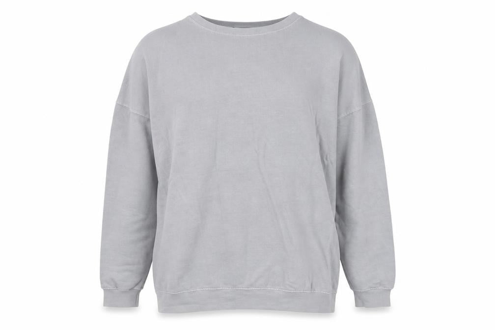 Front view of Missguided women’s grey cotton pullover sweatshirt, size UK 12, pullover