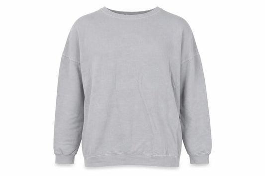 Front view of Missguided women’s grey cotton pullover sweatshirt, size UK 12, pullover