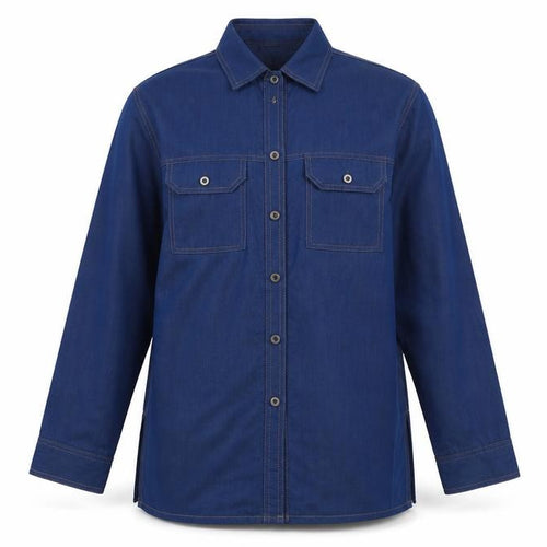 Etam Womens Blue Viscose Basic Button-Up Size 10 Collared