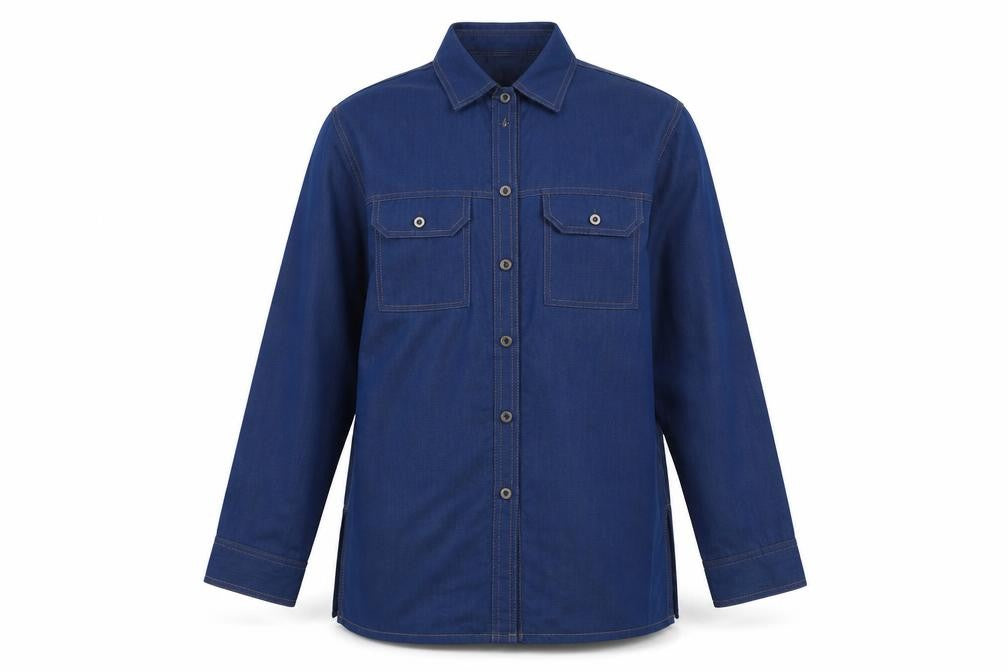 Etam Womens Blue Viscose Basic Button-Up Size 10 Collared