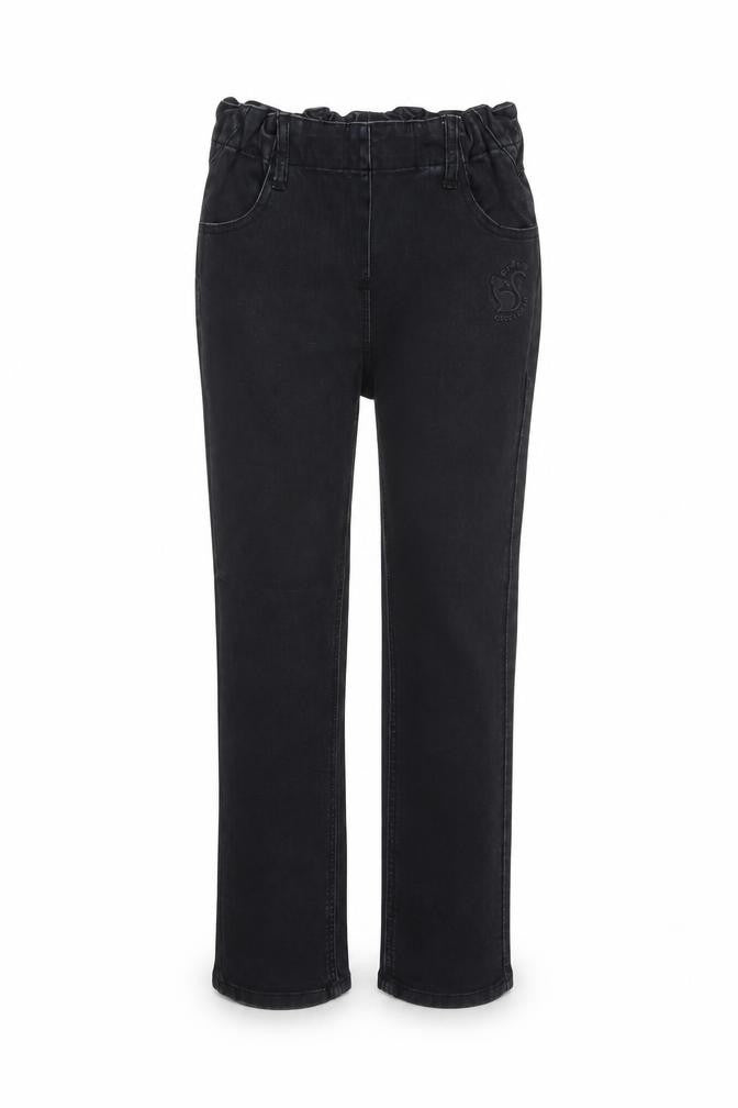 Coco Drillo Girls Black Cotton Straight Jeans Size 11-12 Years Regular Button