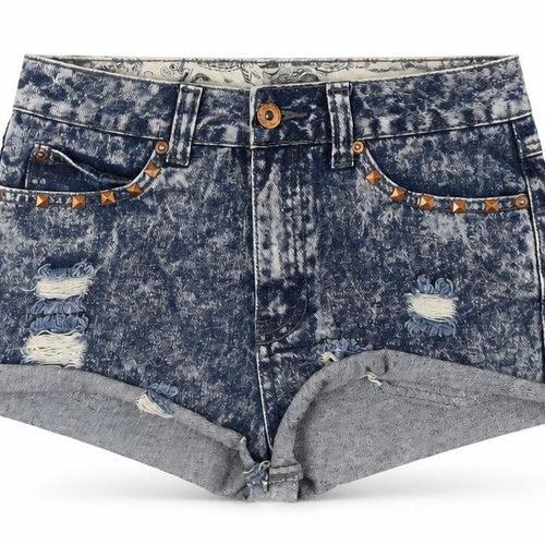 Denim & Co. Womens Blue Cotton Cut-Off Shorts Size 8 L3 in Regular Button