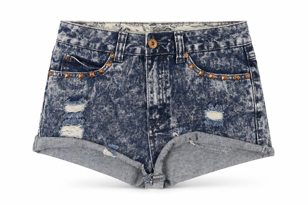 Denim & Co. Womens Blue Cotton Cut-Off Shorts Size 8 L3 in Regular Button